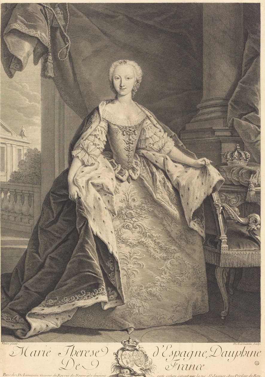 Marie Therese fra Spania, Dauphine fra Frankrike av Nicolas de Larmessin IV after Jean Baptiste Van Loo