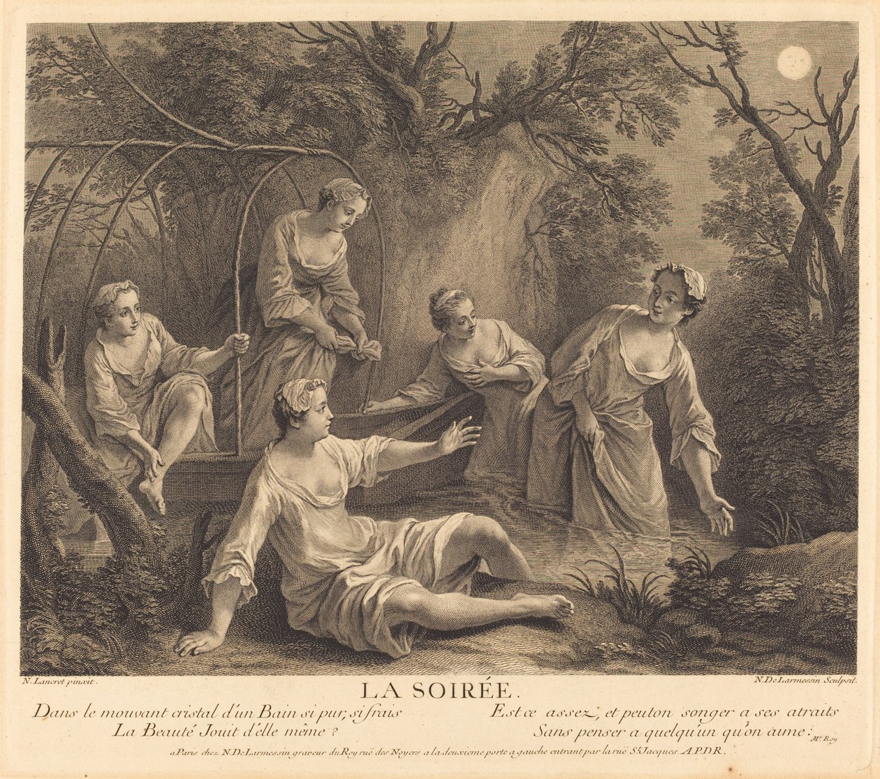 Kvelden av Nicolas de Larmessin IV after Nicolas Lancret