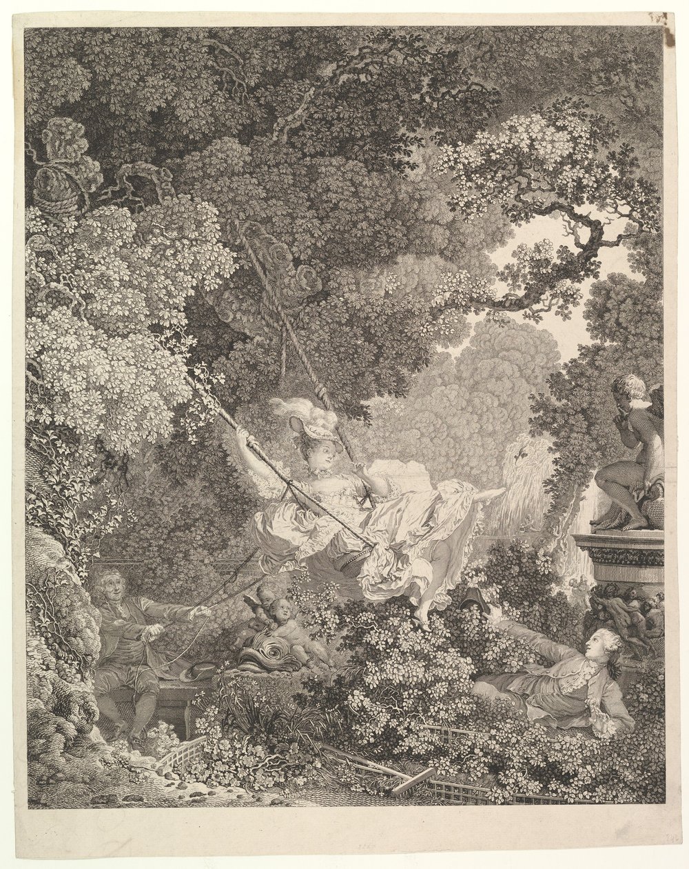 The Hazards fornøyd med Escarpolette.n.d. av Nicolas de Launay