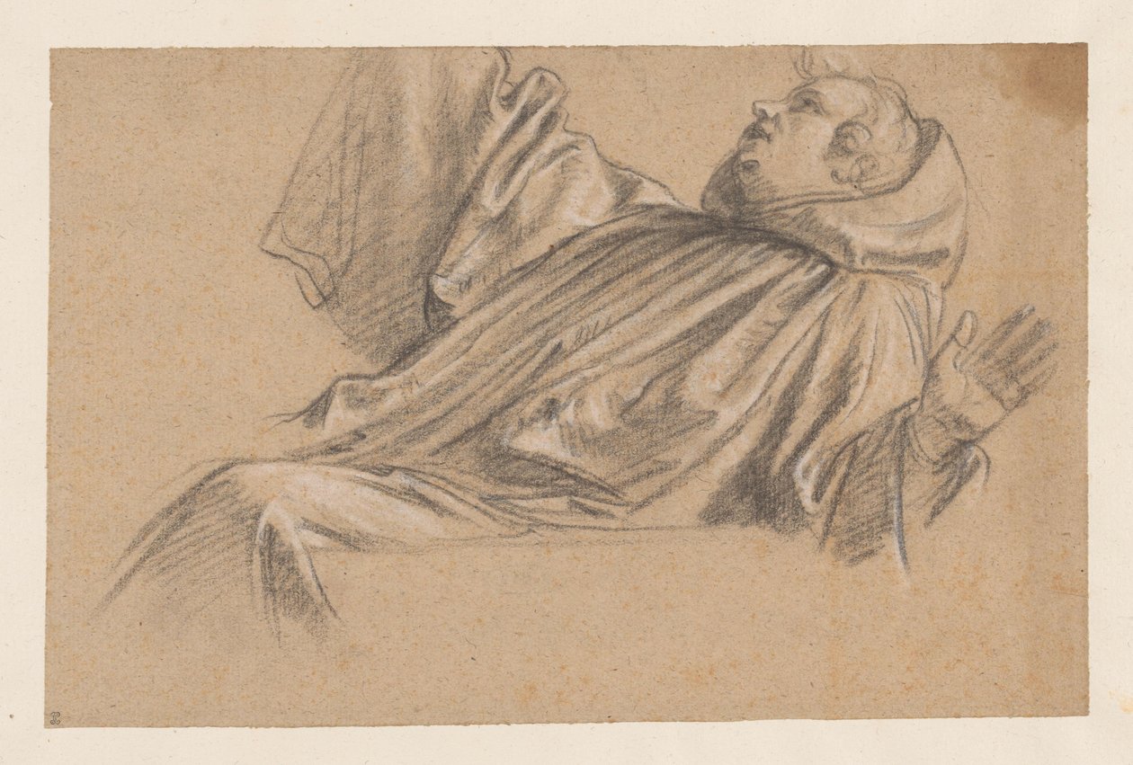 Studie for munken Placidus som ble reddet fra vannet av Nicolas de Plattemontagne