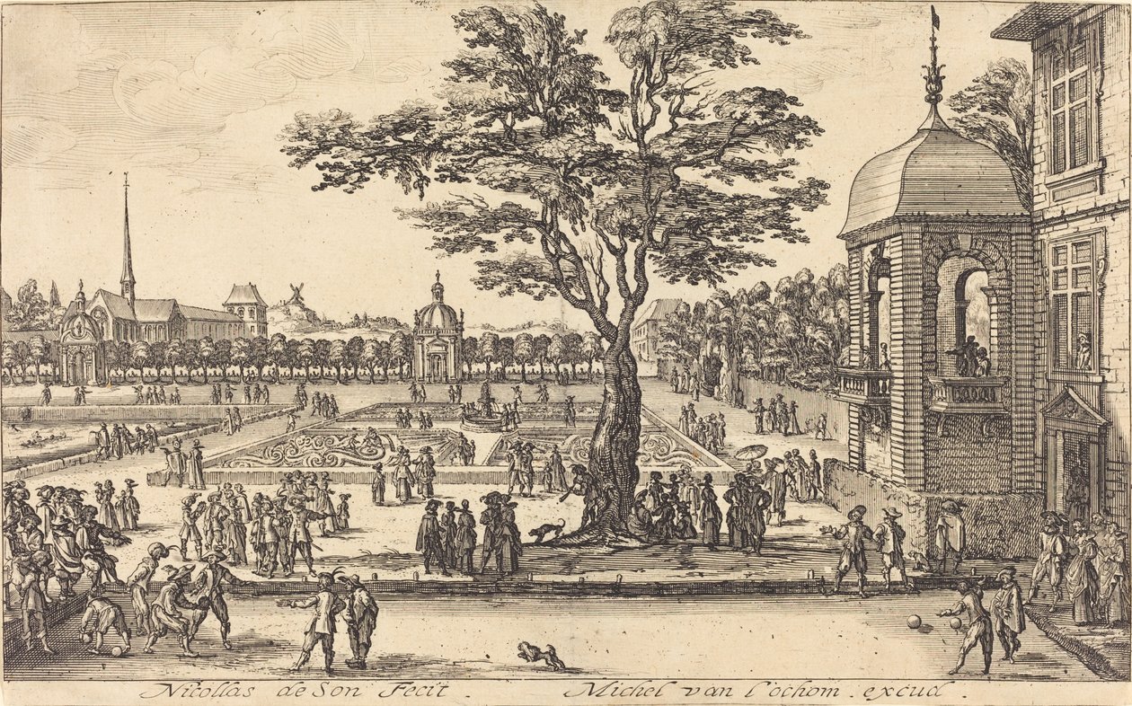 Utsikt over en hage av Nicolas de Son