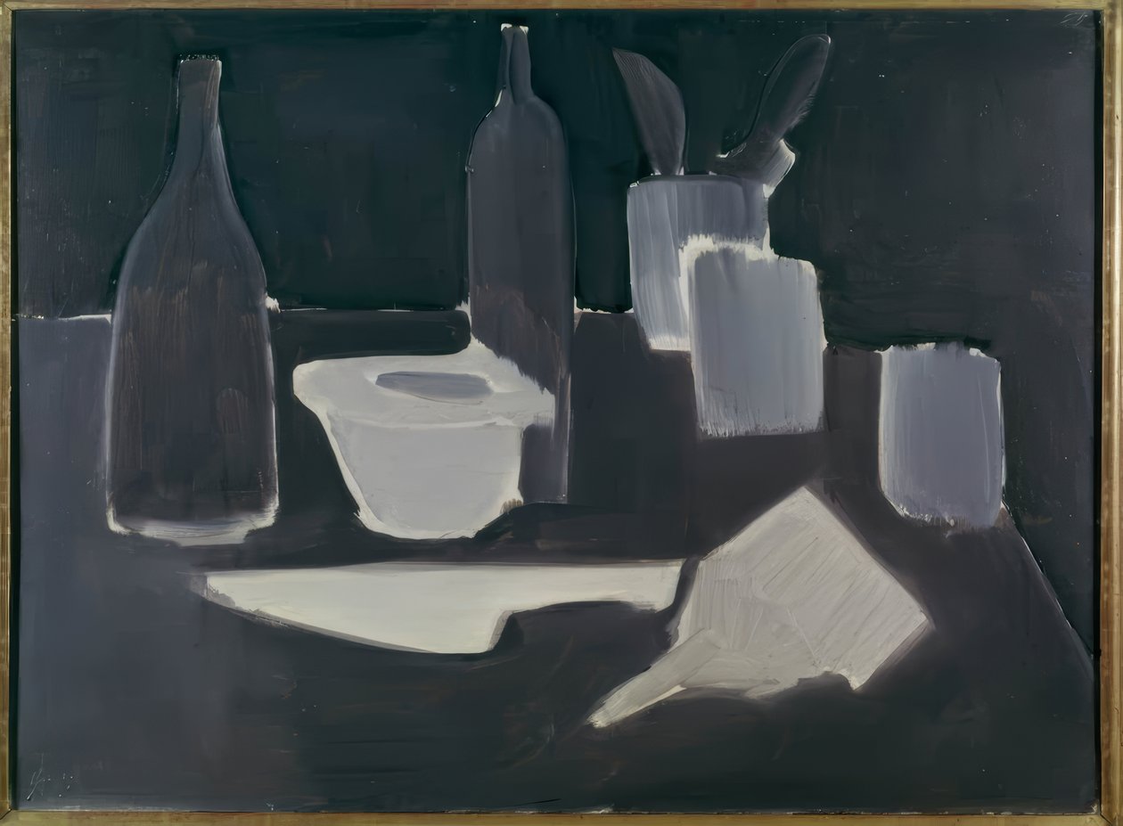 Stillleben, Grisaille von Nicolas de Staël