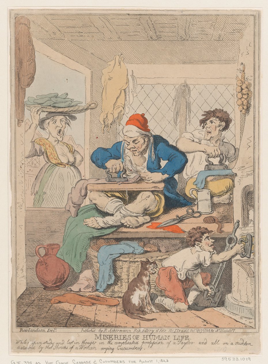 Miseries of Human Life: While Deep in Study and Lost in Thought in the Complicated..., oktober 1807. av Nicolaus Heideloff