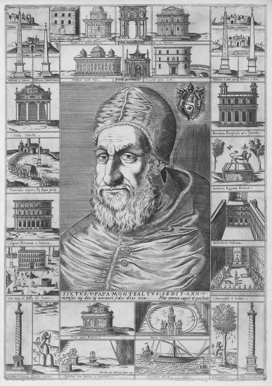 Portrett av Sixtus V, ca. 1589., ca. 1589. av Nicolaus van Aelst