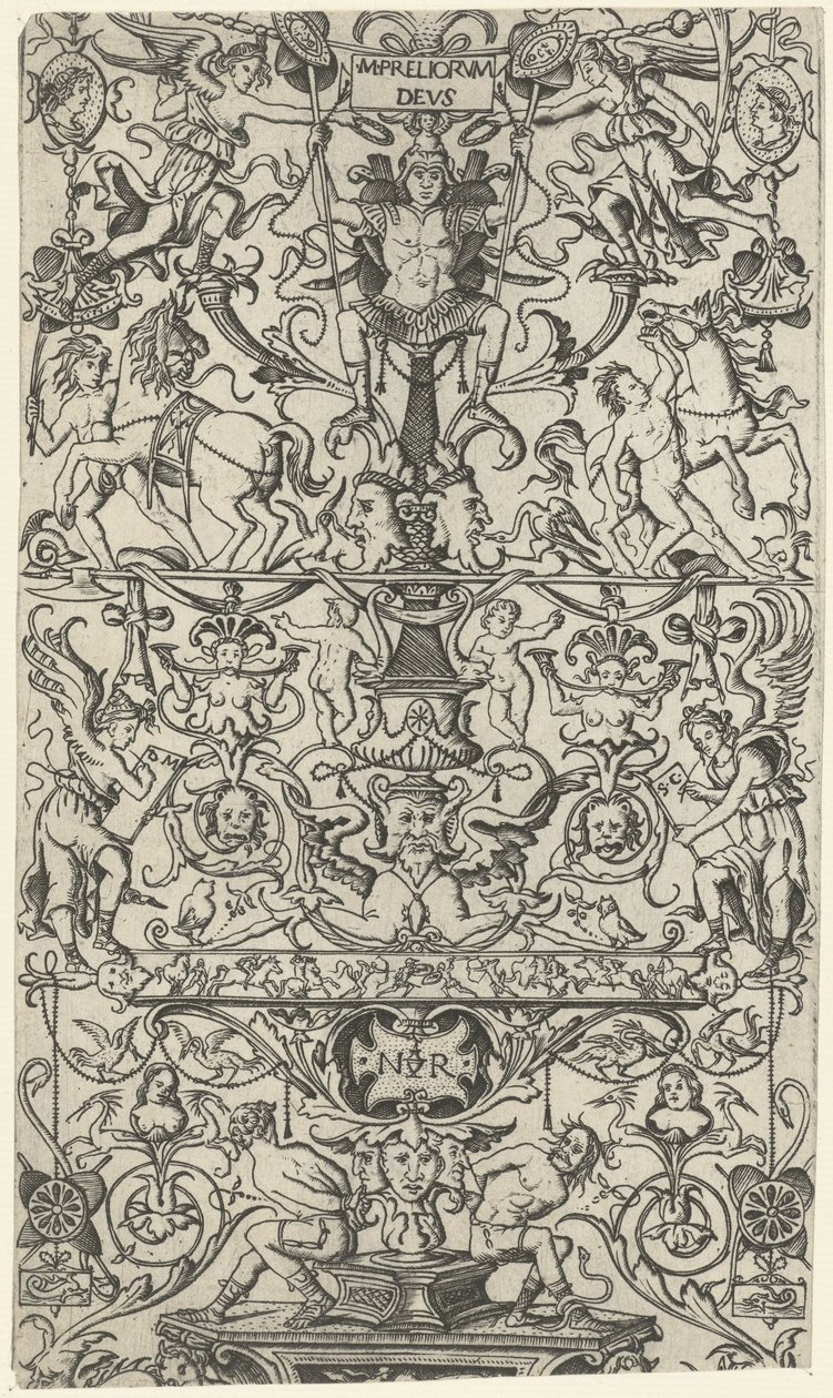 Fragment av ornamentpanel med Mars Ornamentpaneler (serietittel) av Nicoletto da Modena