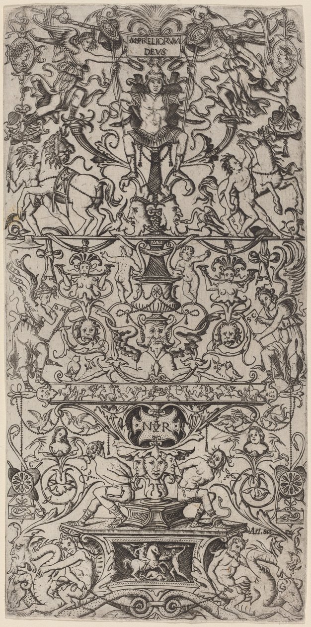 Ornamentpanel: Mars, God of Battles av Nicoletto da Modena