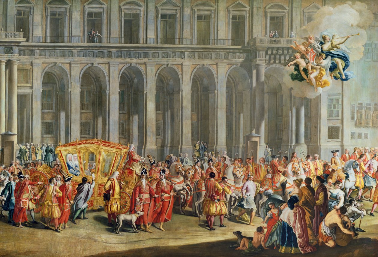 Avgangen til Alois Thomas von Harrach, visekonge av Napoli (1669-1742) fra Palazzo Reale di Capodimonte (for detaljer se 68613) av Nicolo Maria Russo or Rossi