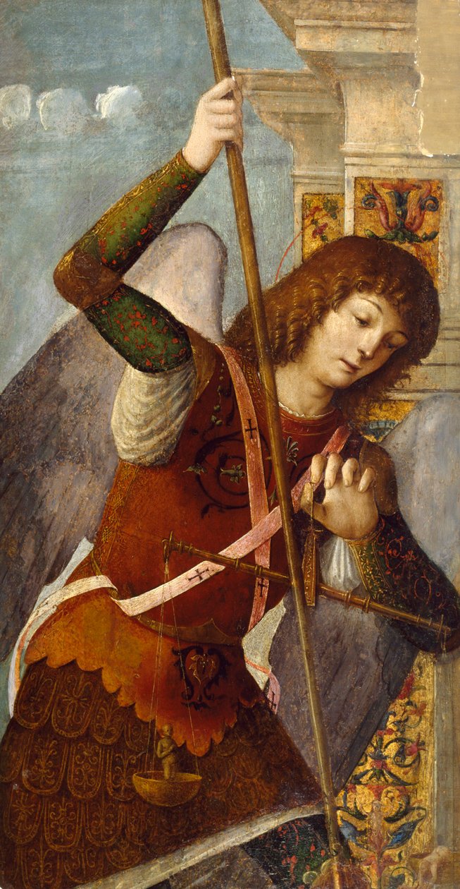 Triptykpanel med erkeengelen Michael, 1490-1500 av Nicolo Rondinelli
