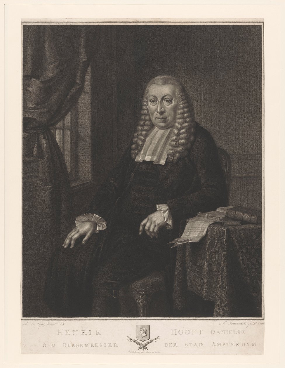 Portrett av Hendrik Danielsz. Hooft, borgermester i Amsterdam av Nicolo Schiavonetti