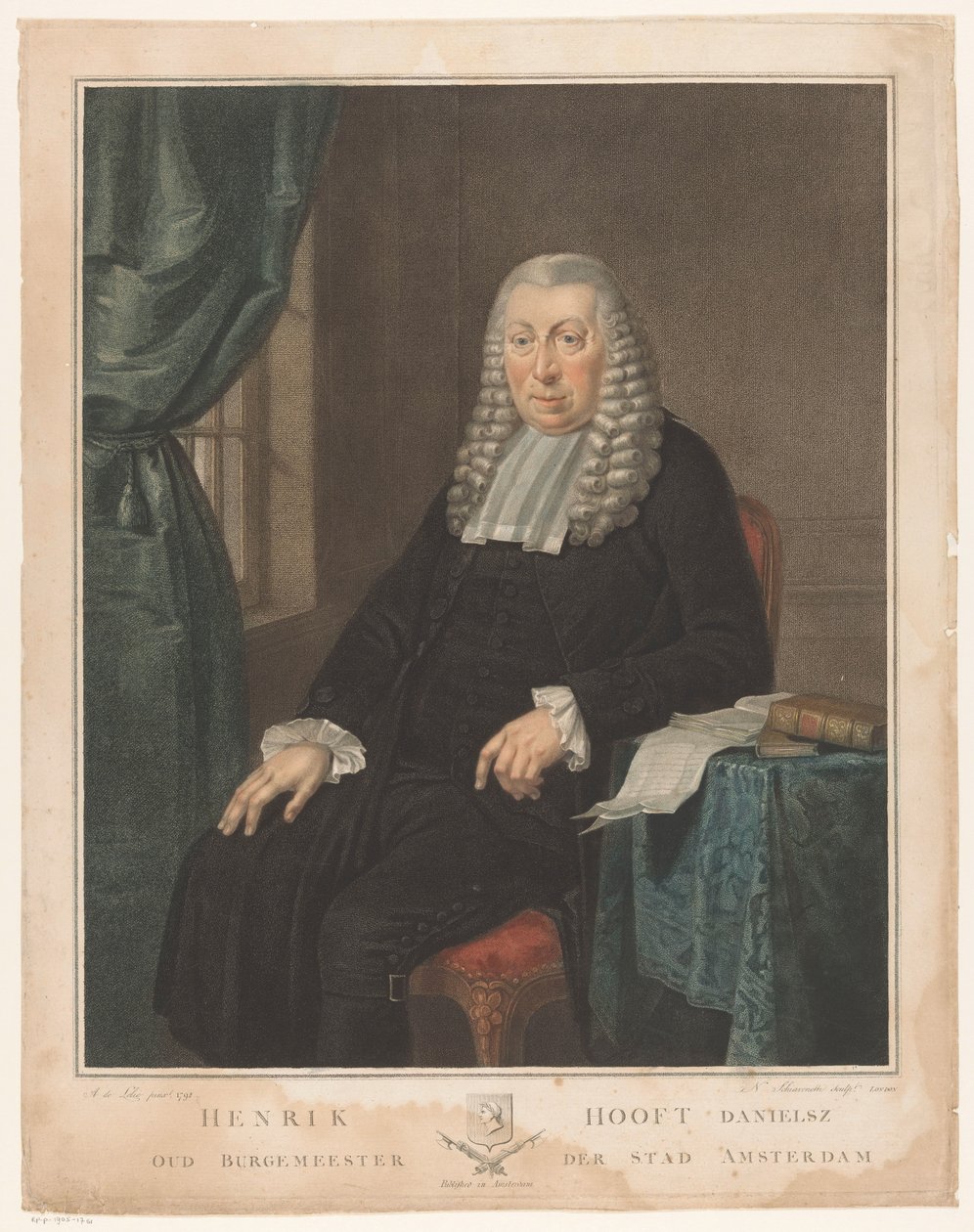 Portrett av Hendrik Danielsz. Hooft, borgermester i Amsterdam av Nicolo Schiavonetti