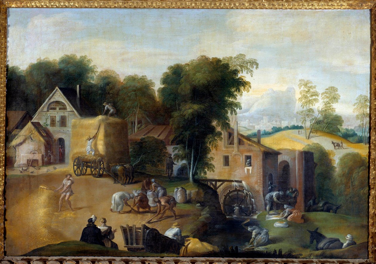 Le vannage du grain Maleri av Nicolo dell "Abate av Nicolo dell Abate