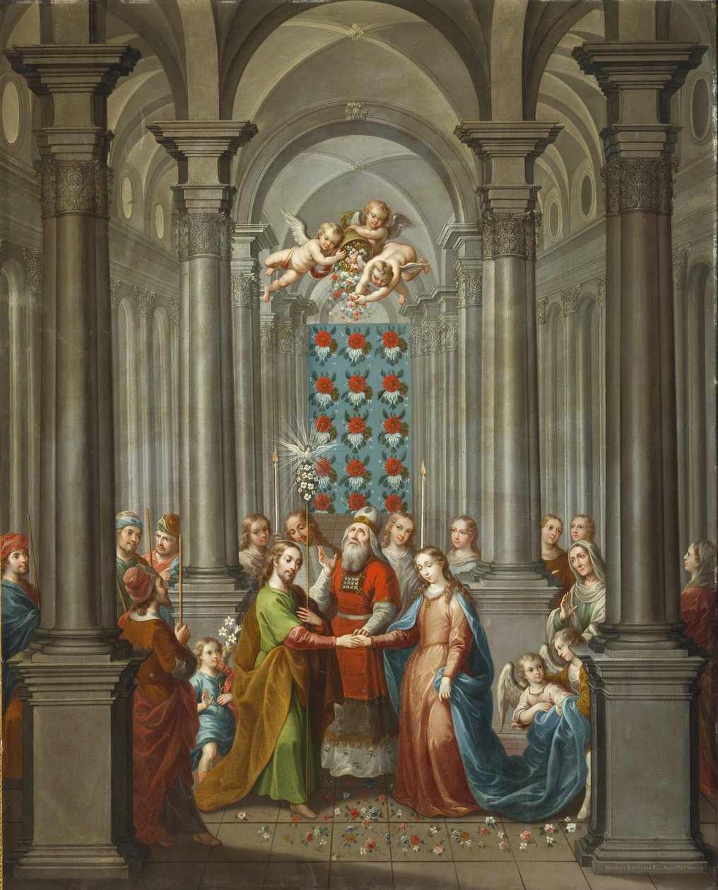 The Marriage of the Virgin (Desposorios de la Virgen), 1745 (olje på kobber) av Nicolás Enríquez