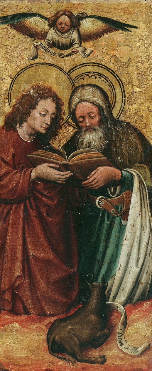 Evangelistene Matteus og Lukas av Niederländischer Maler
