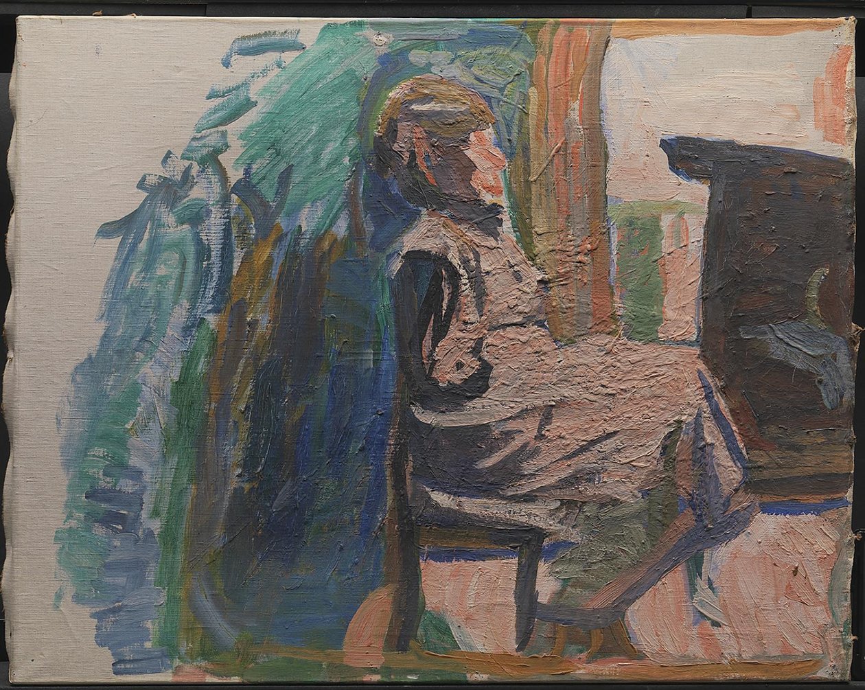 Sittende figur av Niels Larsen Stevns