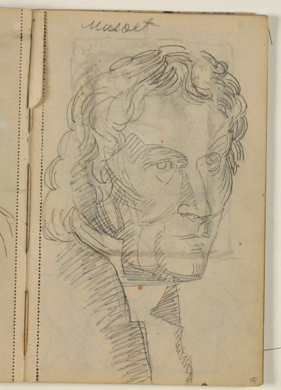 Studie av Thorvaldsen etter Eckersbergs maleri (1814) av Niels Larsen Stevns