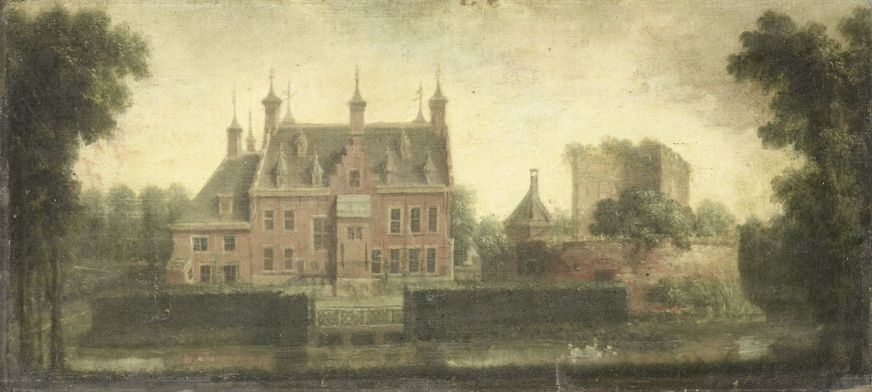 Slottet i Nieuw Teylingen, ca. 1785 (olje på lerret) av Niels Rode