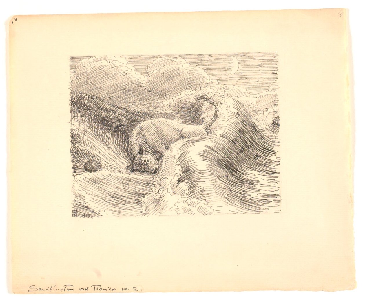 Illustrasjon for "Sandrushet ved Tisvilde" av Niels Skovgaard