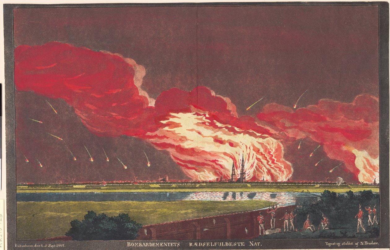 "Bombardementets mest skremmende natt. Kiøbenhavn den 4-5- sept. 1807" av Niels Truslew