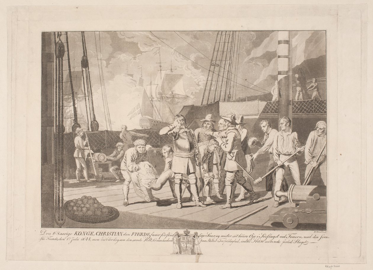 Christian IV i sjøslaget ved Fehmarn, 1644 av Niels Truslew