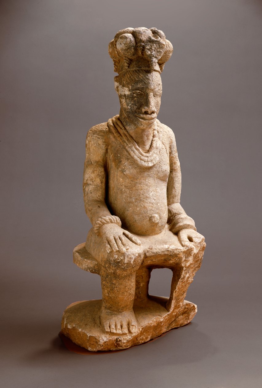 Sittende figur, Esie, før 1850 (kleberstein) av Nigerian