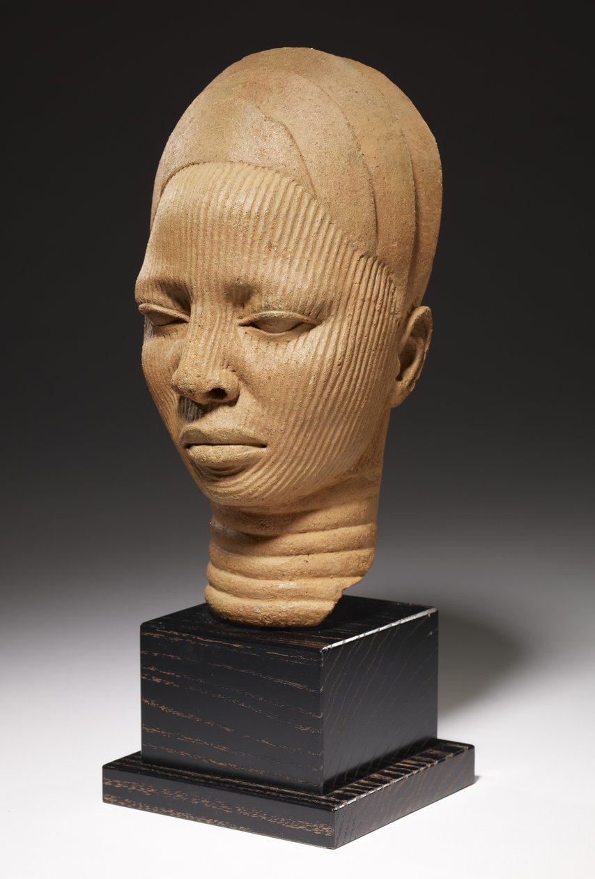 Shrine Head, Yoruba Culture, Nigeria (terrakotta) av Nigerian