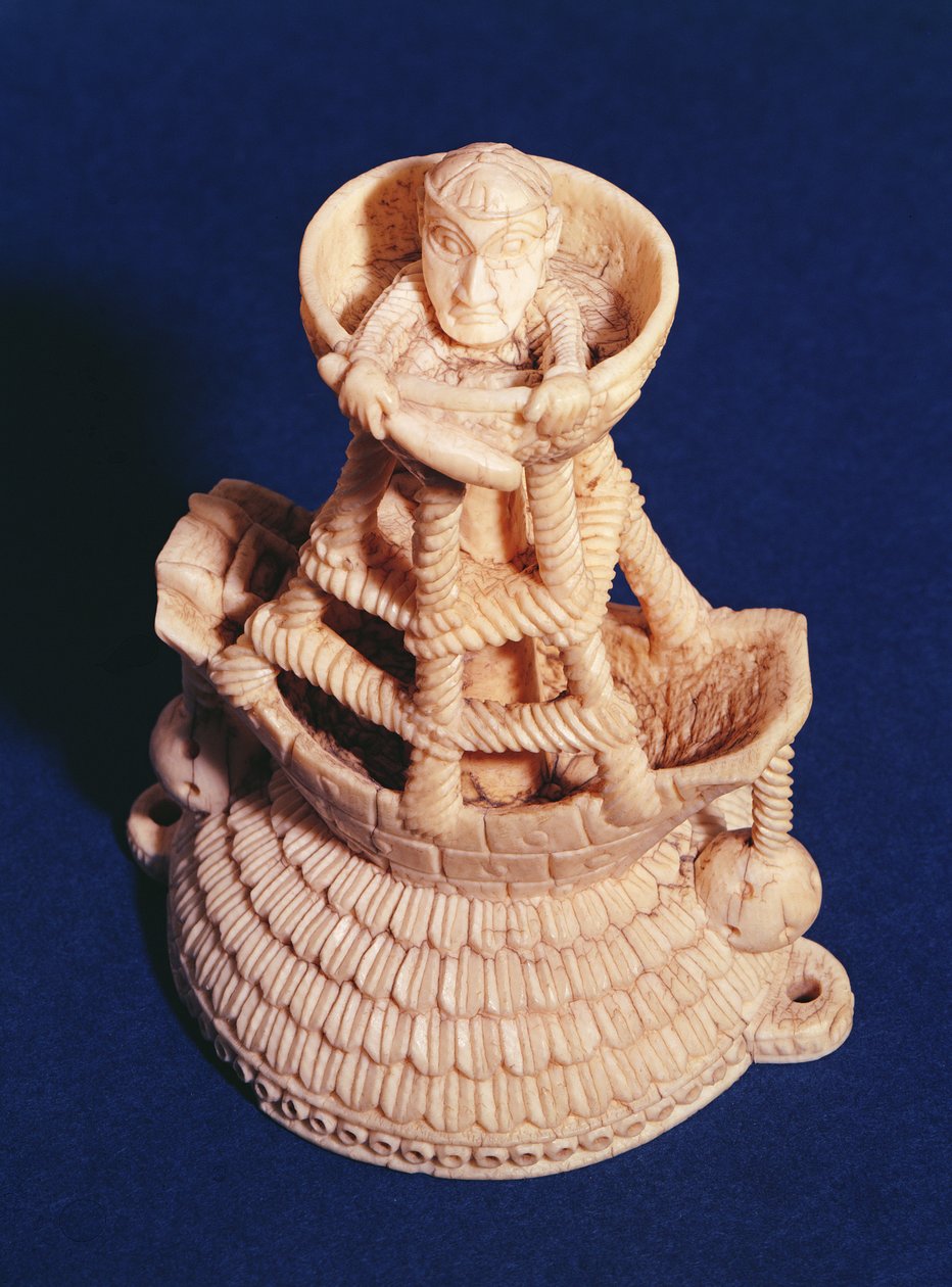 Øverste del av Salt Cellar av Master of the Heraldic Ship, Nigeria, bini-portugisisk, ca. 1525-1600 av Nigerian