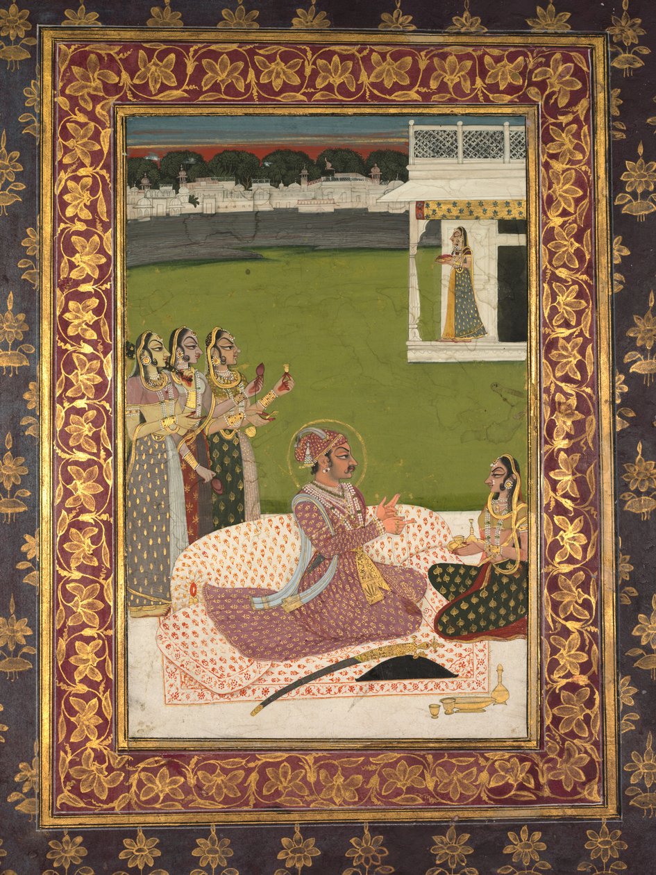 Portrett av Maharaja Savant Singh med Consort, Bani Thani, midten av 1700-tallet. av Nihal Chand