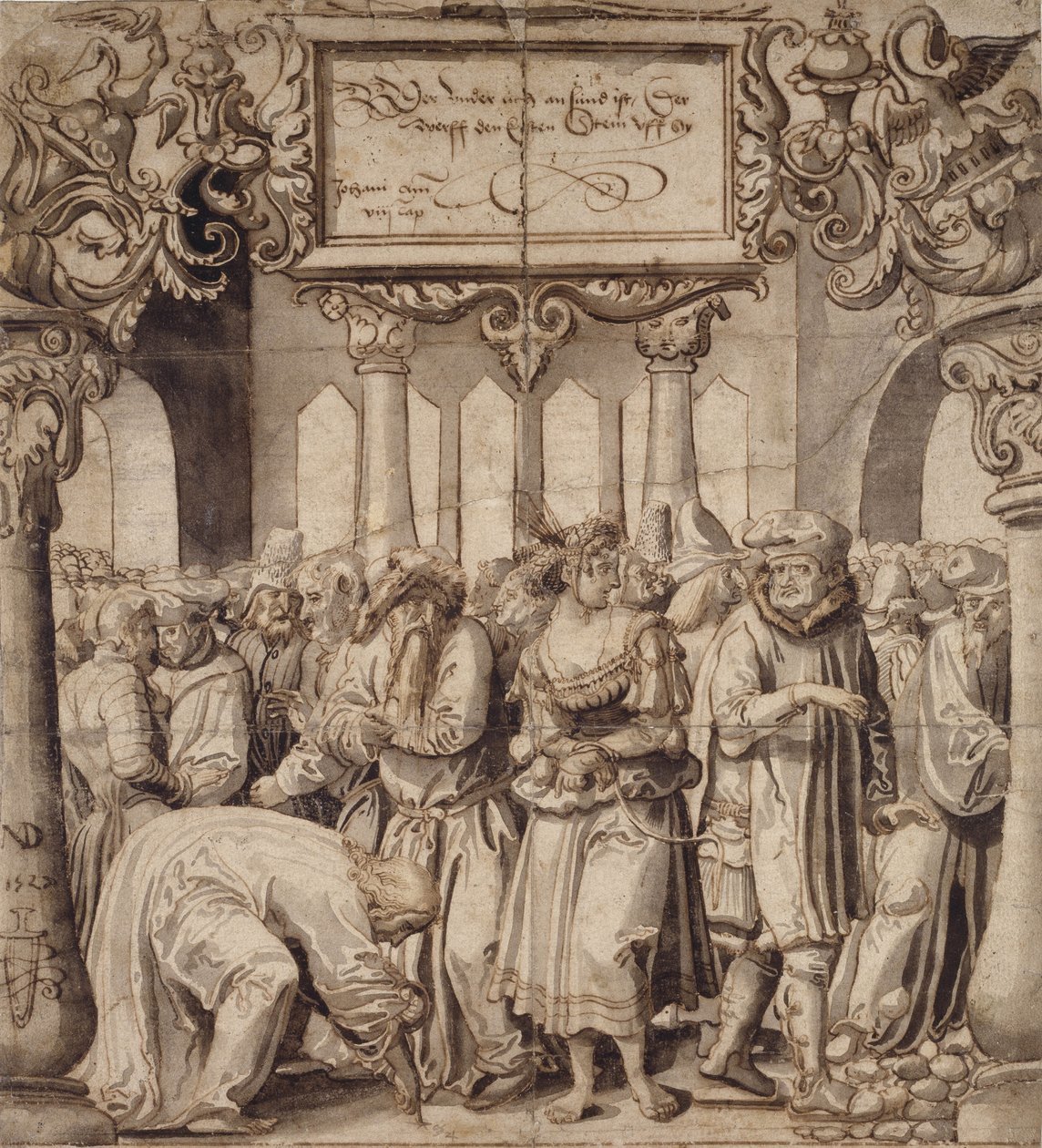 Kvinnen tatt i utroskap, 1527 av Niklaus Manuel