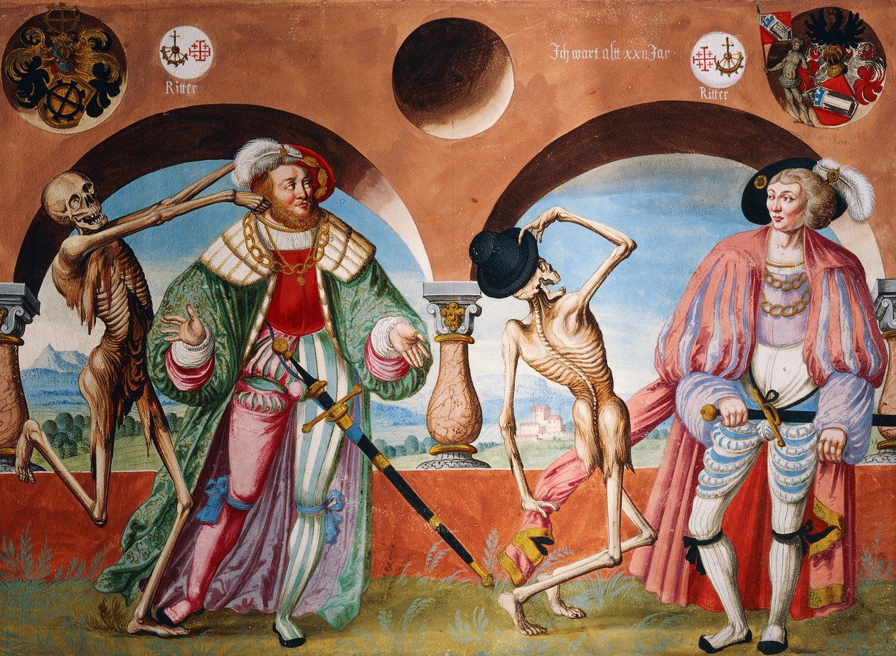 Death, Duke and Count fra Dance of Death-syklusen av Albrecht Kauw av Niklaus Manuel