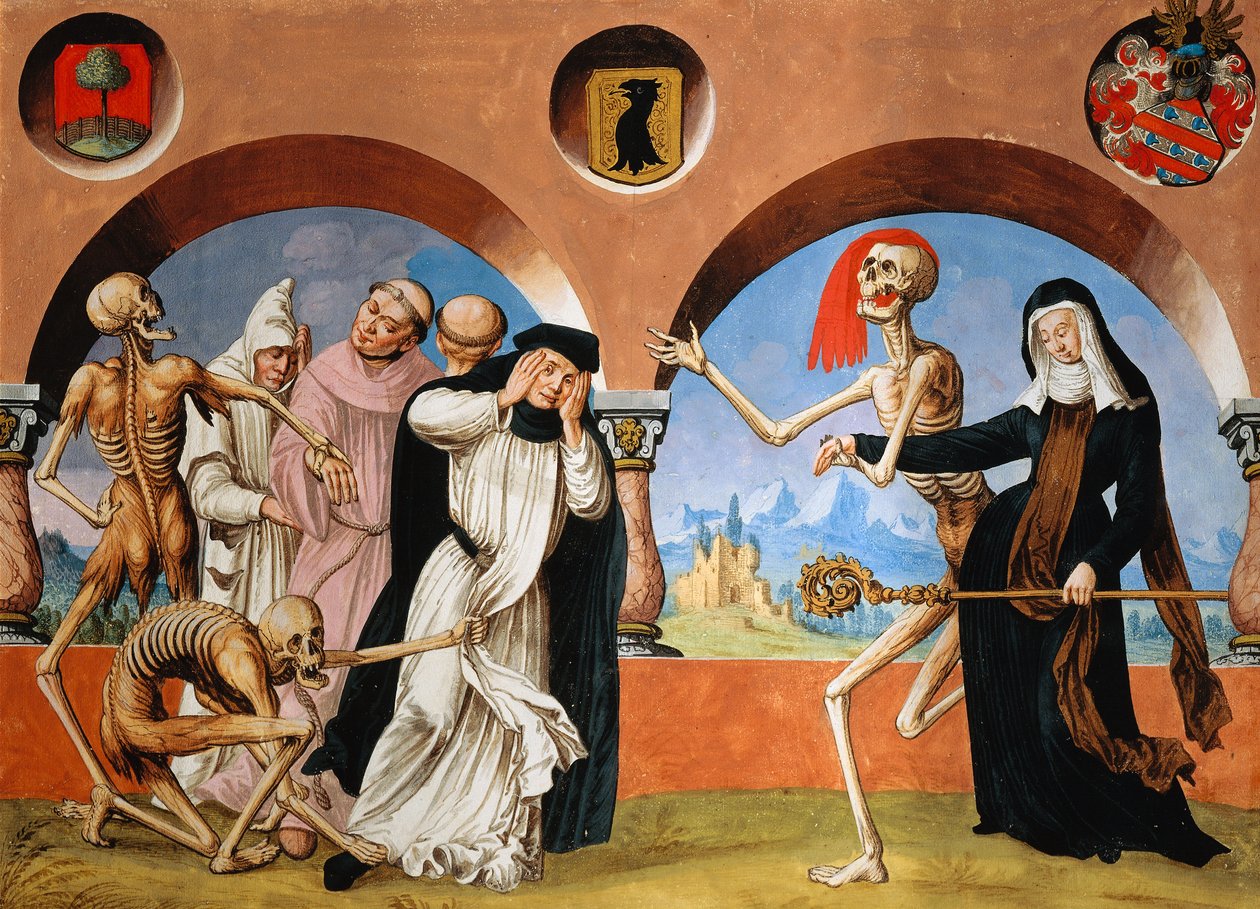 Døden, munkene og abbedissen fra Dance of Death-syklusen av Albrecht Kauw av Niklaus Manuel