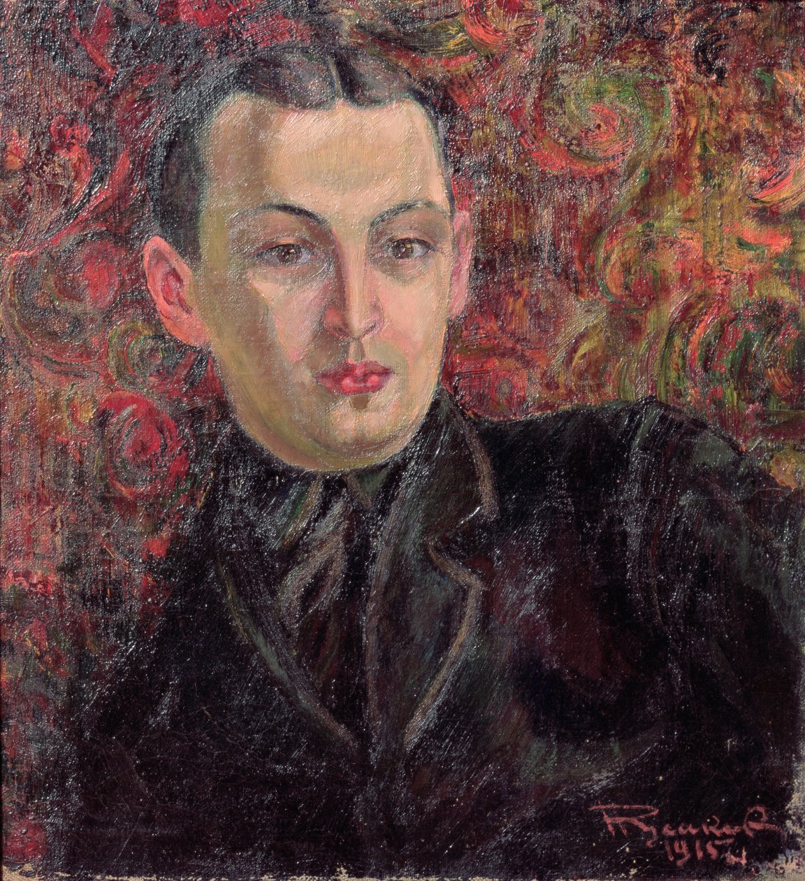 Portrett av kunstneren Alexander Rodchenko (1891-1956) 1915 av Nikolai Afanasyevich Russakov