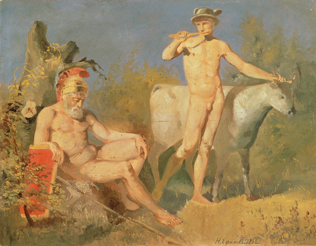 Mercury and Argus, 1862 av Nikolai Efimovich Efimov