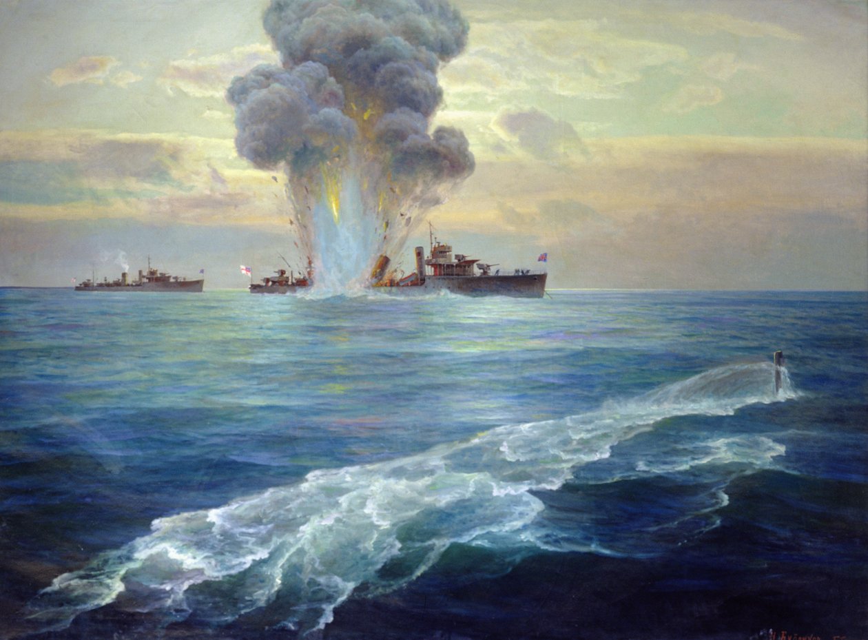 Britisk destroyer Vittoria torpedert av den bolsjevikiske ubåten Pantera utenfor øya Seiskari 1. september 1919, 1939 av Nikolai Evlampievich Bublikov