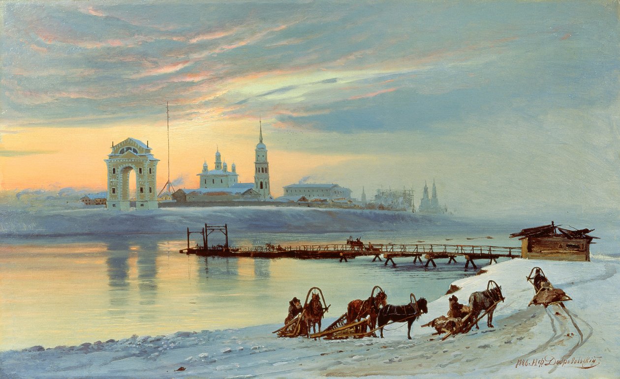 Angara-vollen i Irkutsk, 1886 av Nikolai Florianovich Dobrovolsky
