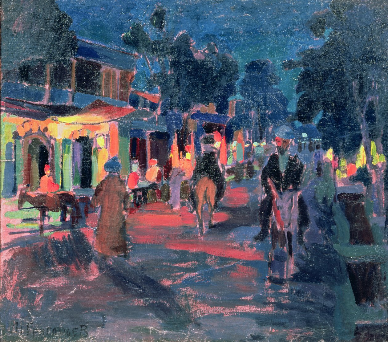 Nattkafé, 1910-tallet av Nikolai Grigoryev