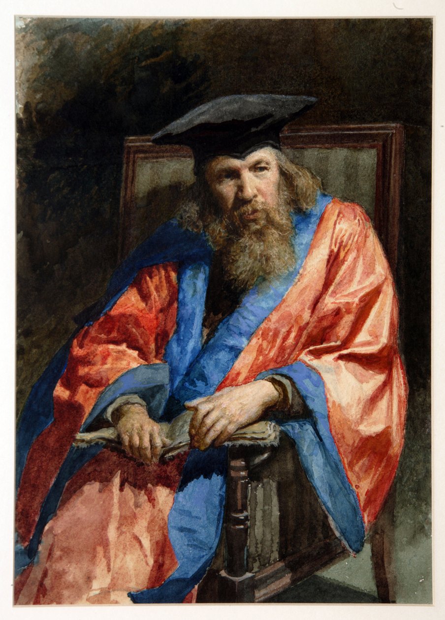 Portrett av Dmitri Mendeleev i kjolen til University of Edinburgh av Nikolai Aleksandrovich Yaroshenko