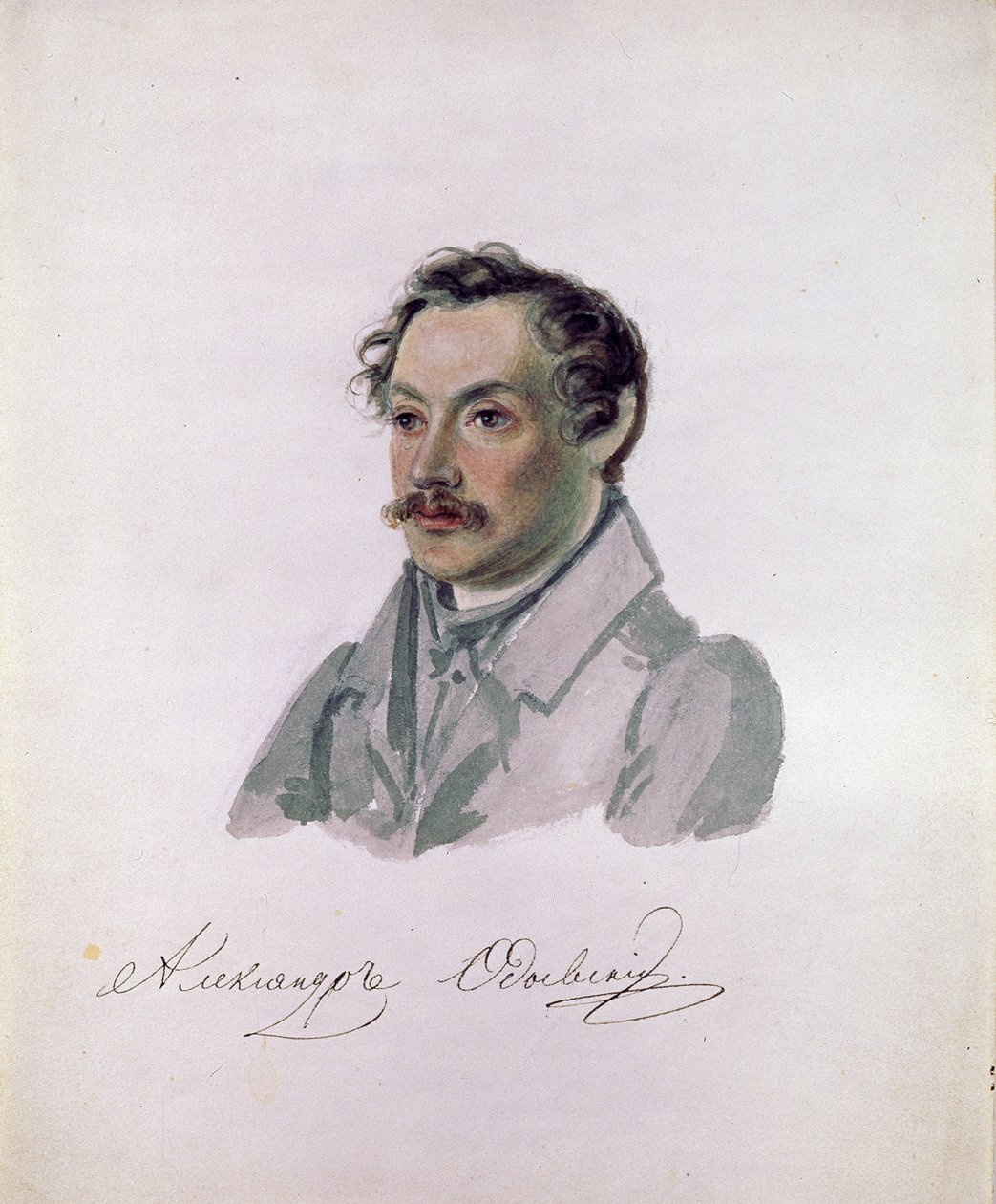 Portrait du poete et decabriste Comte Alexander I.Odoevsky (1802-1839) (decabrisme) (Portrett av poeten, Decembrist Count Alexander I. Odoevsky). Peinture de Nikolai Alexandrovich Bestuzhev (1791-1855). Aquarelle sur papier, 22,2 x 17,8 cm av Nikolai Alexandrovich Bestuzhev
