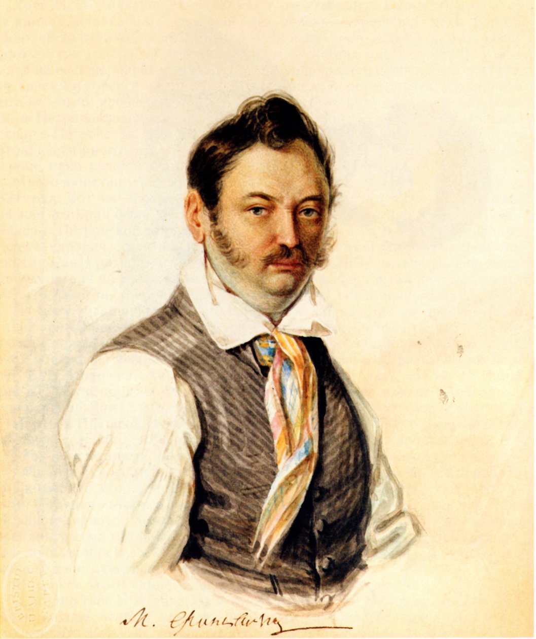 Portrett av Decembrist Fonvizin Michail A. Fonvizin 1787-1854, 1834 av Nikolai Alexandrovich Bestuzhev