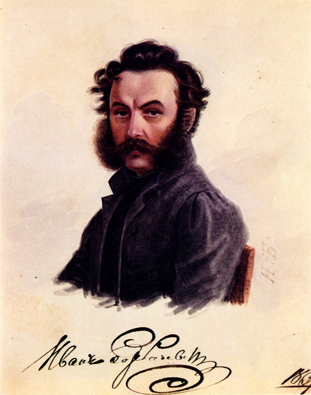 Portrett av Decembrist Ivan Horbachevsky 1800-1869, 1837 av Nikolai Alexandrovich Bestuzhev