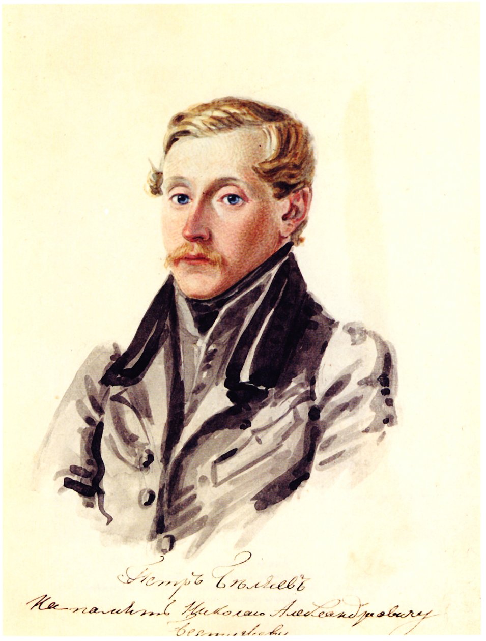 Portrett av Decembrist Pyotr Belyaev 1804-1864, 1832-1833 av Nikolai Alexandrovich Bestuzhev