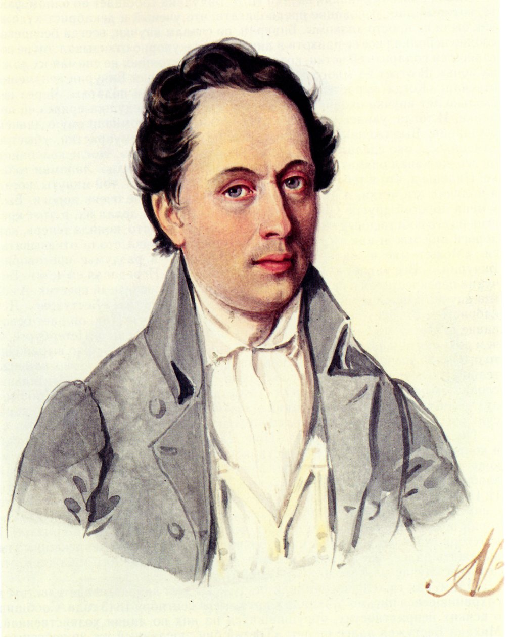 Portrett av Leopold Niemirowski 1810-1883, 1843 av Nikolai Alexandrovich Bestuzhev