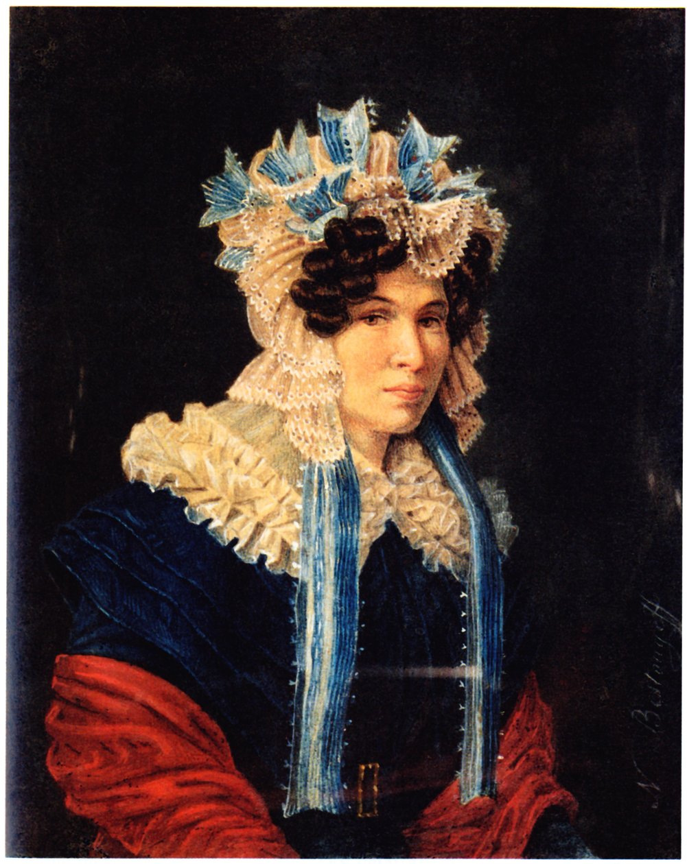 Portrett av Lyubov Ivanovna Stepovaya 1783-1858, 1927 av Nikolai Alexandrovich Bestuzhev