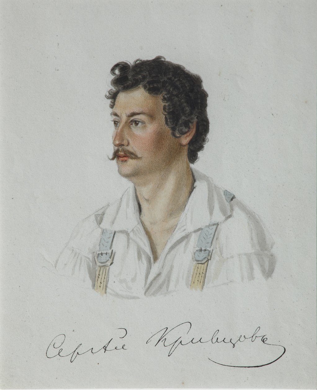 Portrett av Decembrist Sergey Krivtsov 1802-1864, 1828 av Nikolai Alexandrovich Bestuzhev