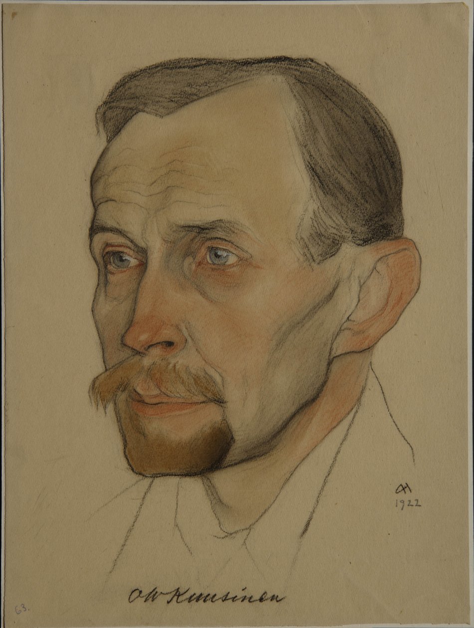 Portrett av Otto Wilhelm Wille Kuusinen 1881-1964, 1922 av Nikolai Andreevich Andreev