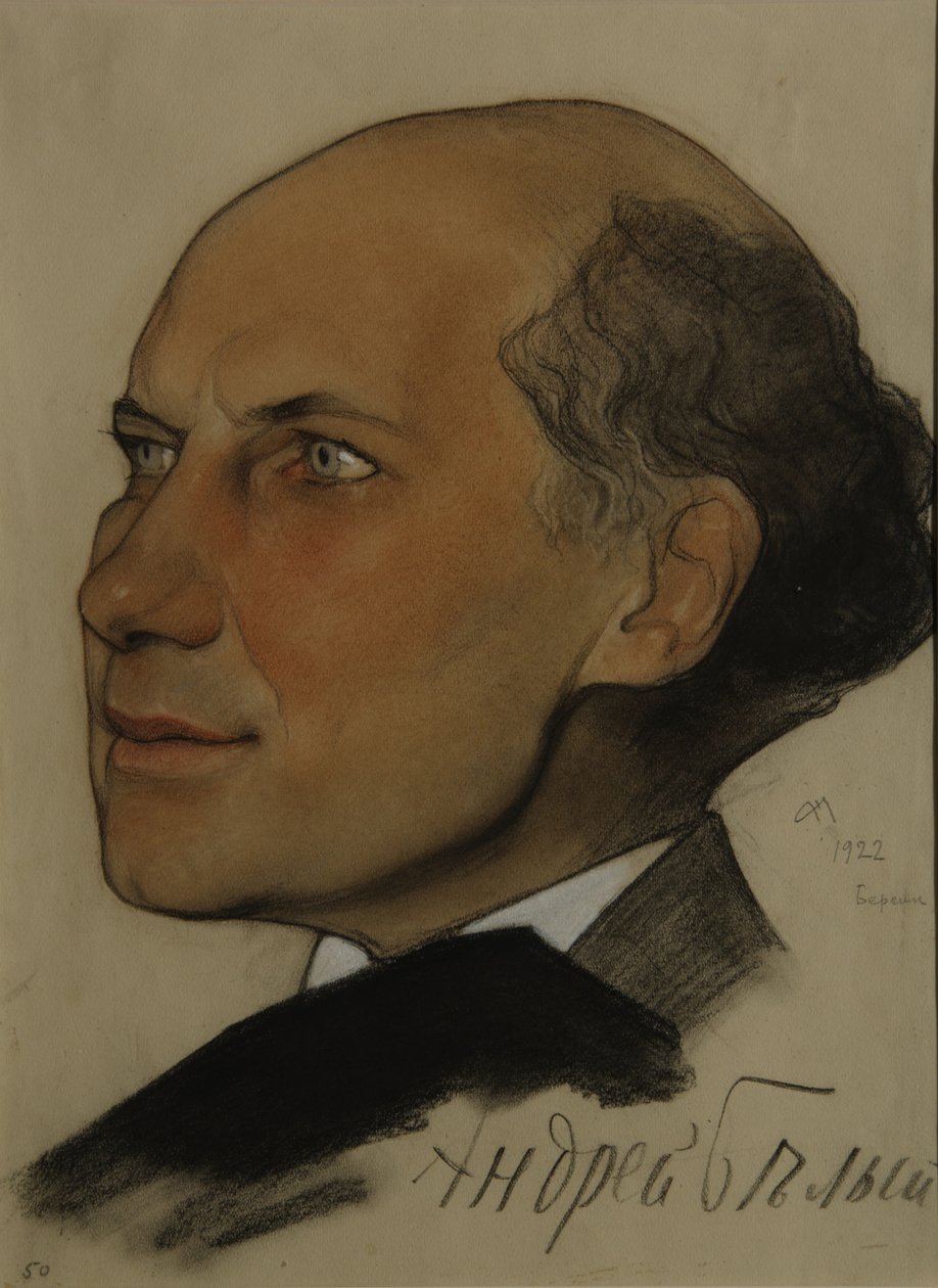 Portrett av poeten Andrei Bely 1880-1934, 1922 av Nikolai Andreevich Andreev