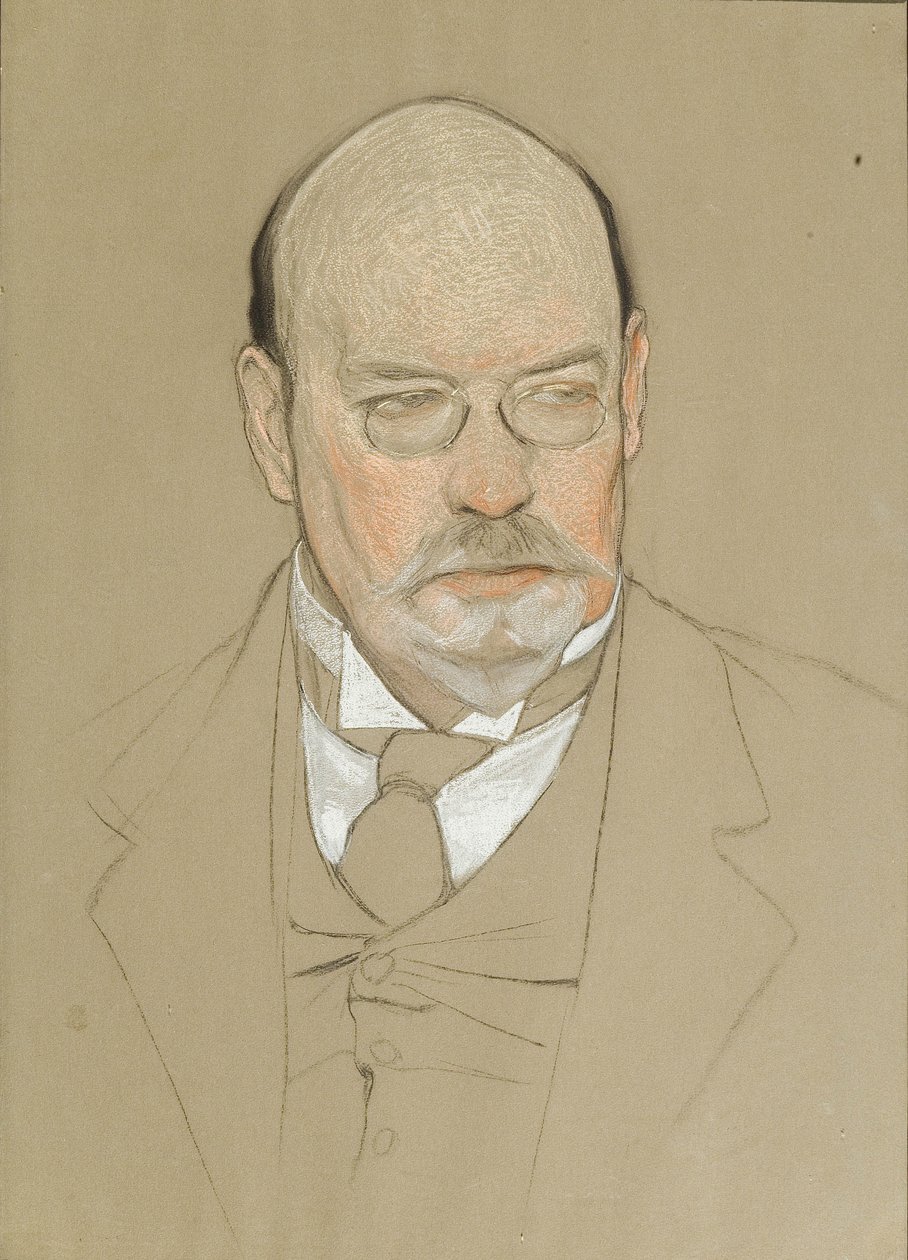 Portrett av maleren Ilya Ostroukhov 1858-1929, 1923 av Nikolai Andreevich Andreev