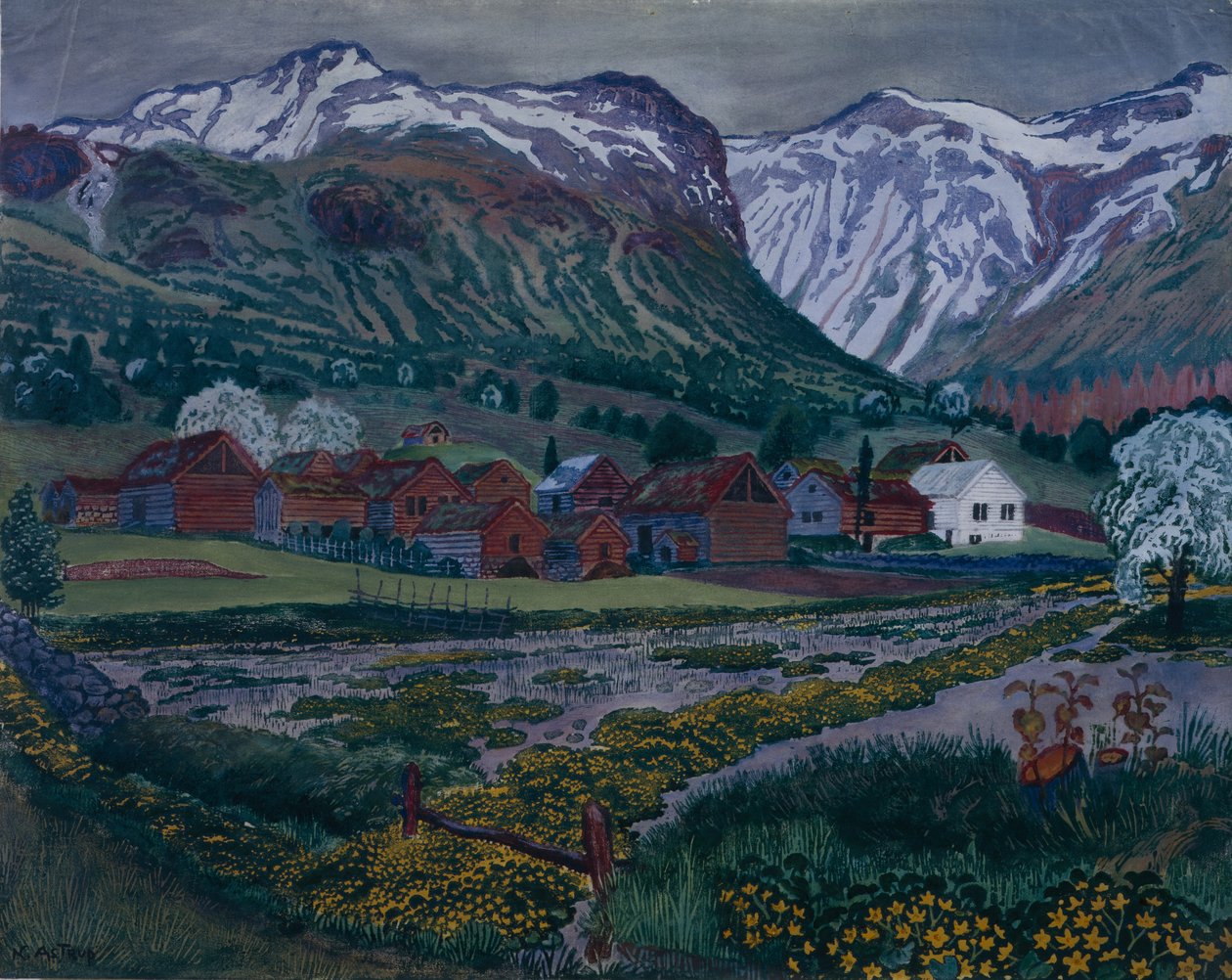 Buttercup Night (olje på lerret) av Nikolai Astrup