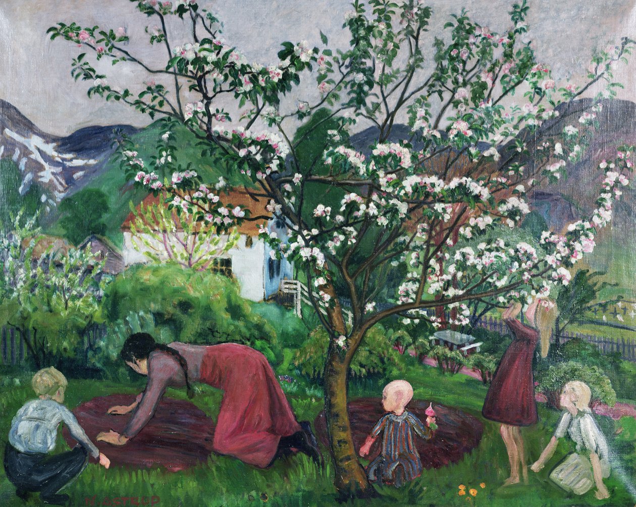 In the Garden, ca. 1914-15 (olje på lerret) av Nikolai Astrup