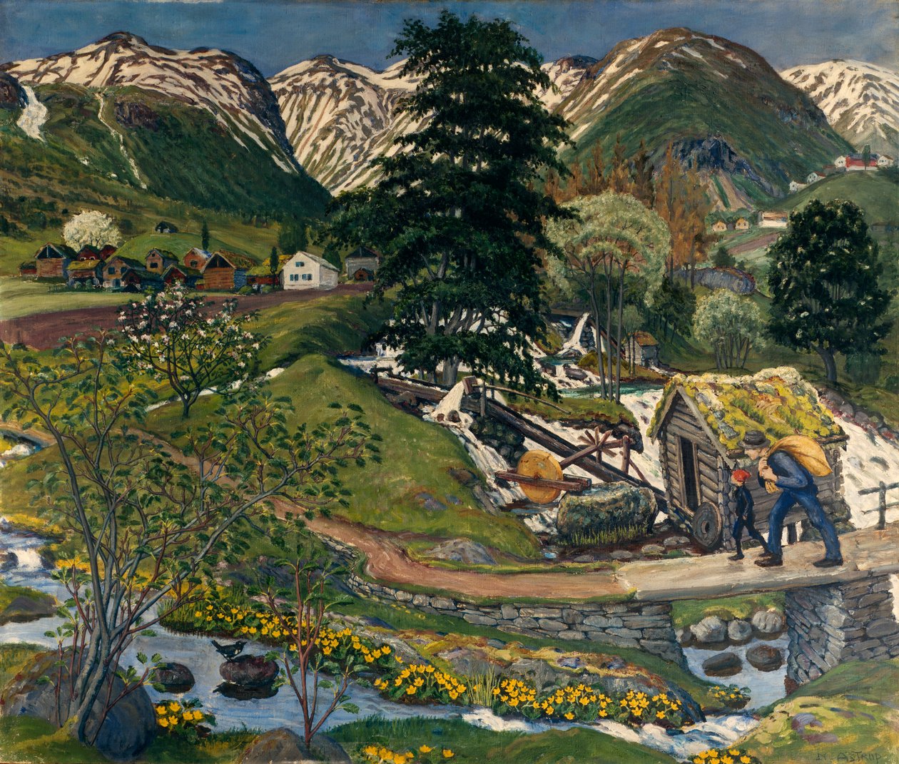Kvennagong og Jolster tun av Nikolai Astrup