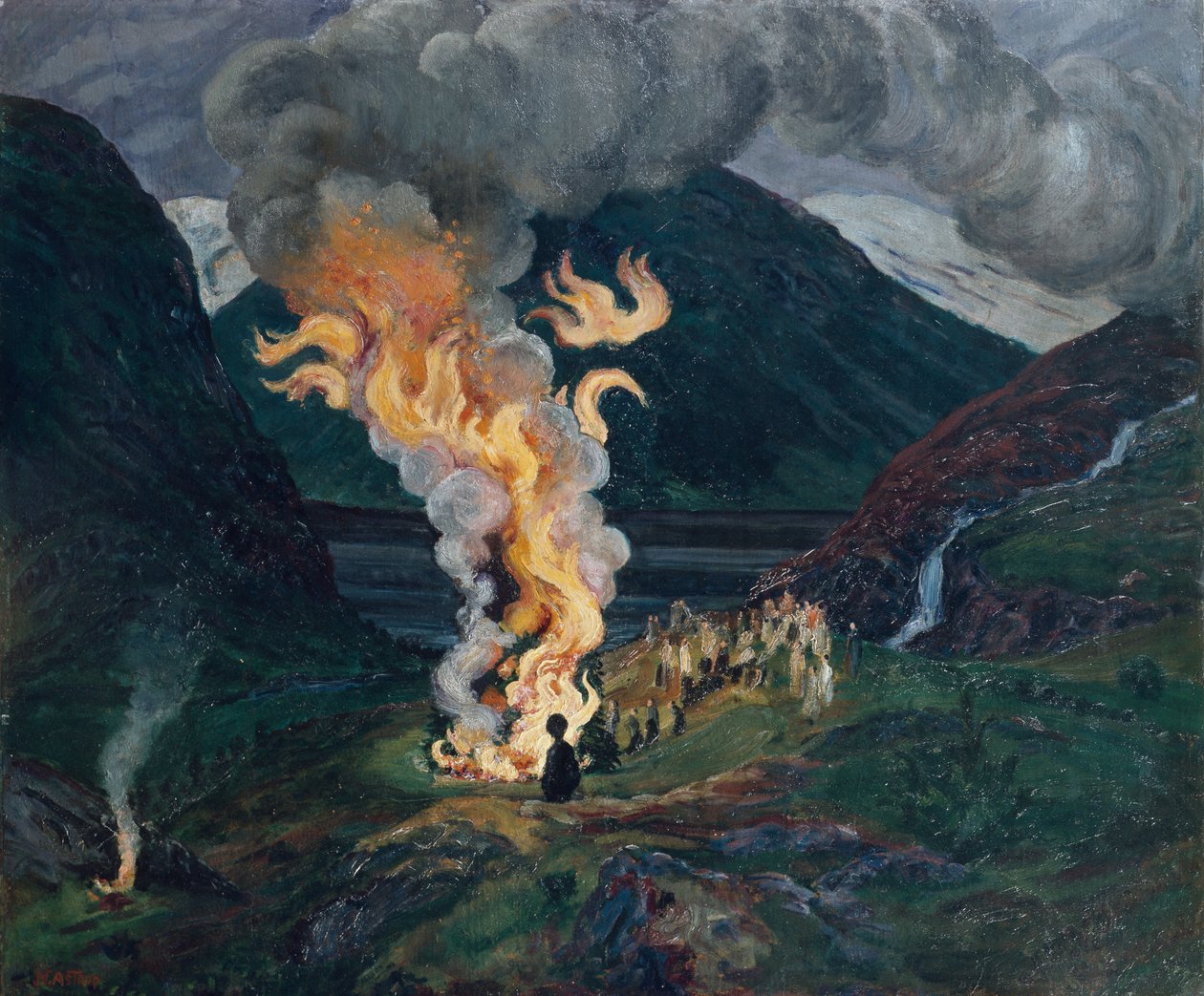 Midtsommerbrann av Nikolai Astrup